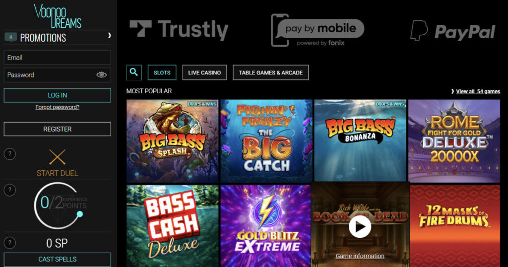 Popular pay by phone casino - Voodoo Dreams