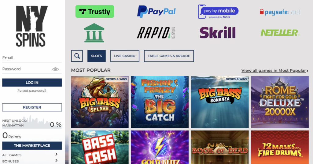 Top pay by phone bill slots site - NYspins